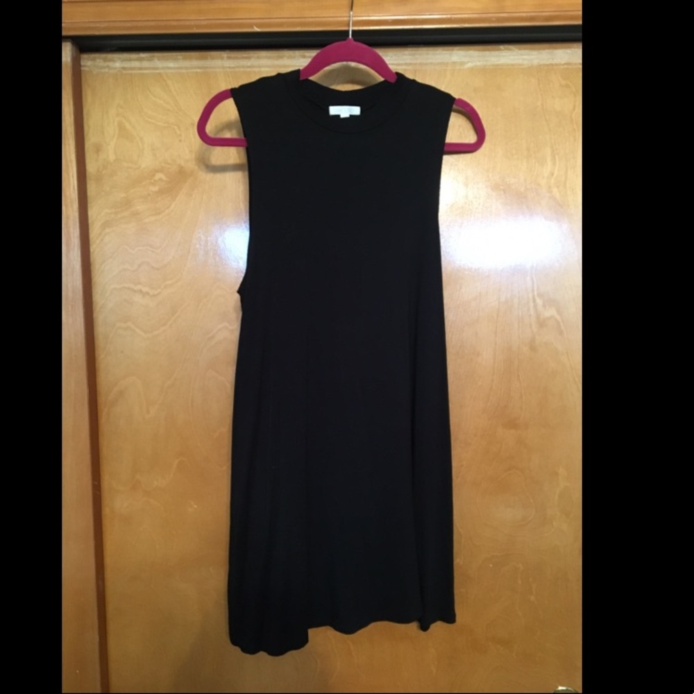 High neck black dress